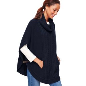 TALBOTS CABLE COWLNECK PONCHO